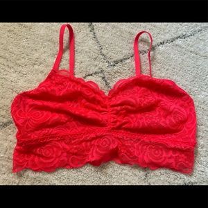 Bright red bralette